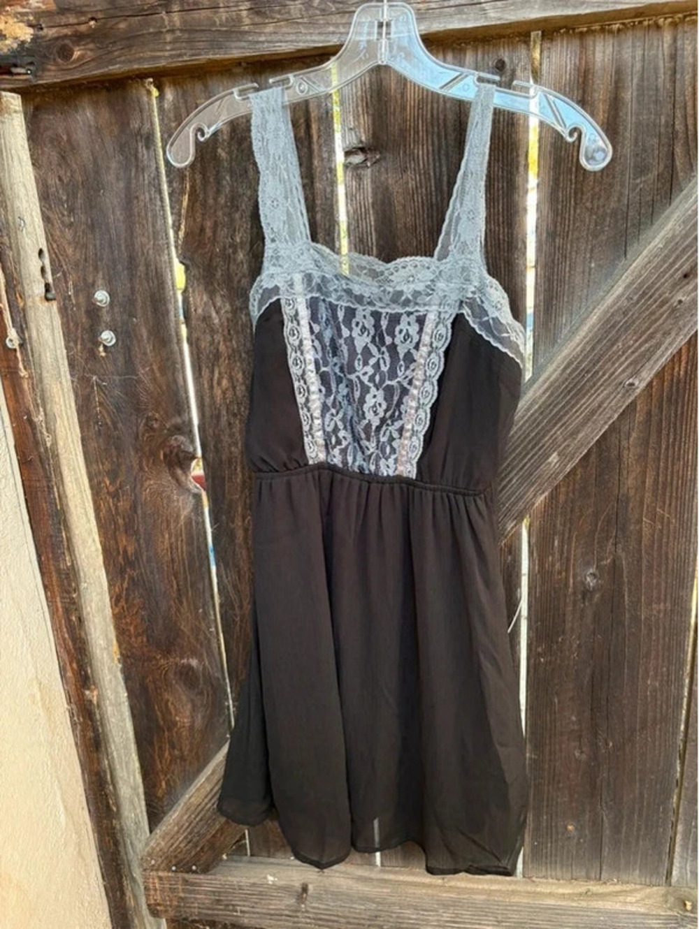 Y2K Xhilaration black and grey lace babydoll mini dress/blouse